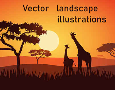 Vector landscape flat illustrations