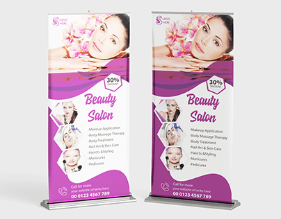 Beauty salon roll up banner design