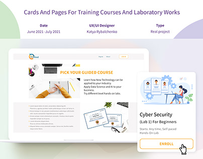 Cards and pages for laboratory works
