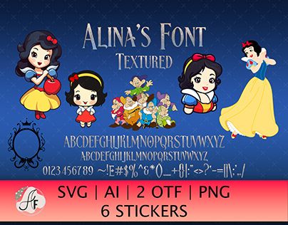 Snow White and the Seven Dwarfs Textured Font 2023