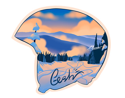 Ski resort souvenir stickers