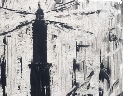 Towers and Portals: Black Field Monotypes 2016