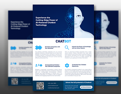Artificial Intelligence Illustration. Chatbot Flyer