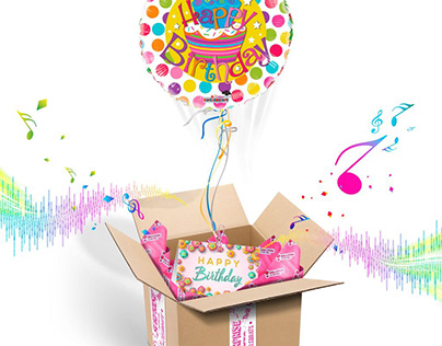 Birthday surprise balloon box