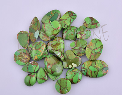 Free Size Green Copper Turquoise Smooth Cabochon