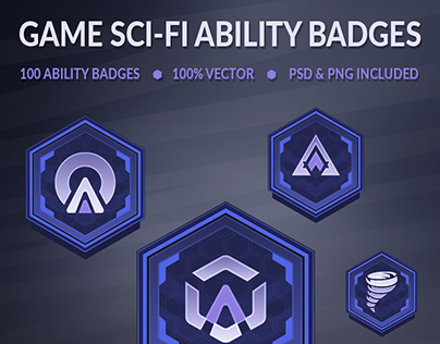 Game Sci-Fi Ability Badges