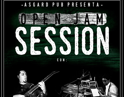 "open jam session" póster.