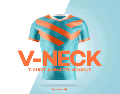 V-neck T-shirt Animated Mockup
