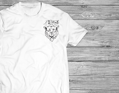 T-shirt Design - Bear & Mountains/Alaska