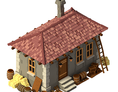 Medieval styled houses for game.