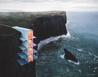 Futuristic House on the cliff