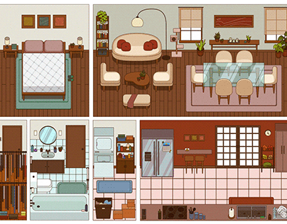 Cozy Apartment | Top Down 2D View