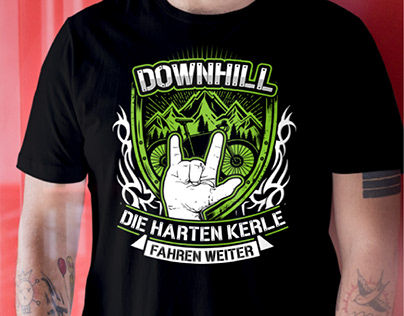 Downhill.. mountainbike t shirt design