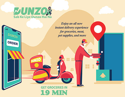 Dunzo Delivery Ad Design