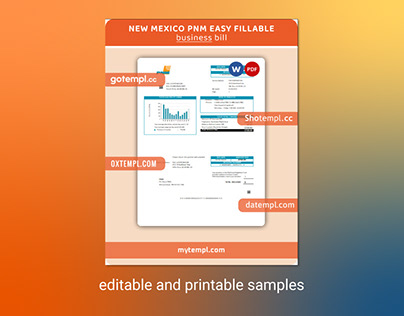 New Mexico PNM easy fillable utility business bill