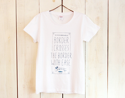 CROSS THE BORDER T-shirt with Border Terrier