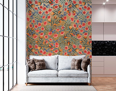 Wallpaper Arancia e Fiore