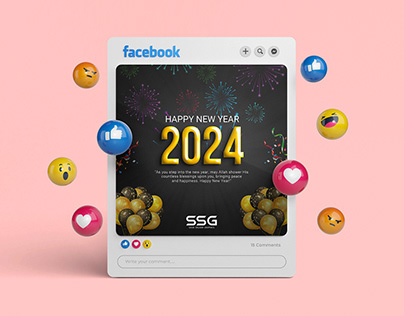 Happy New Year 2024 Post Design | Social Media Post