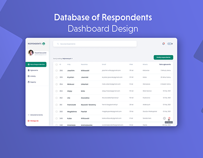 Database of Respondents - Dashboard Design