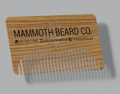 Mammoth Beard Company Business Card/ Beard Comb