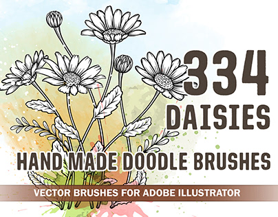 Daisies Vector Brushes for Adobe Illustrator