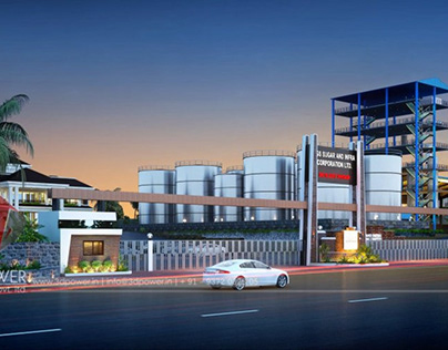 3D Architectural Rendering of Sugar Factory