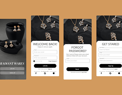 Jewelry Store App |Sign Up | Log In |UI Design | Figma