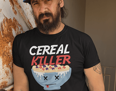 Funny Cereal Killer T-Shirt Design