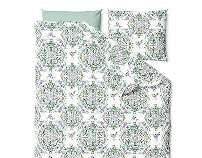 Green motif seamless pattern