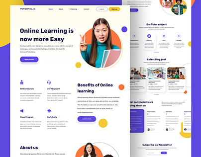 Online Learning Landing Page
