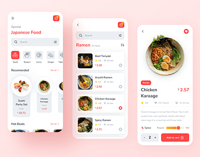Japanese Food Order Mobile App | UI/UX Design
