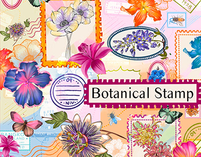 Stamps Floral Print | Botanical Pattern Collection