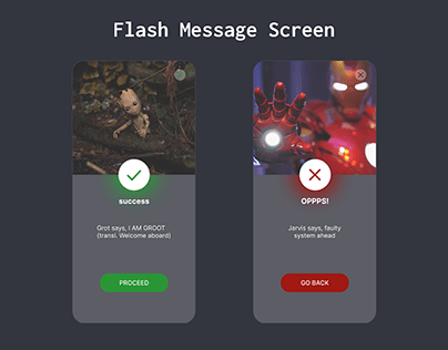 Flash Message Screen