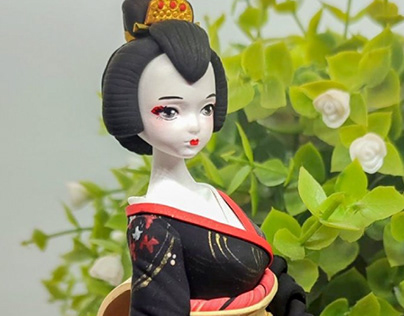 Geisha Clay figurine