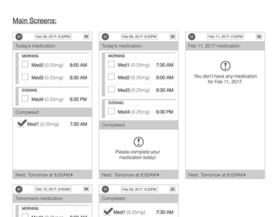 Interactive Wireframe of Medical App