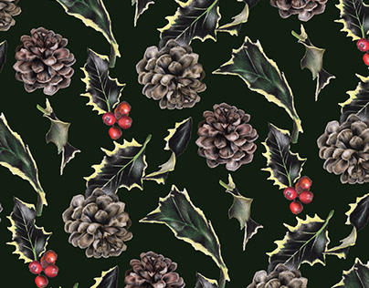 Pine cones and Holly tumbling repeat