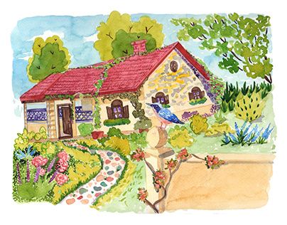 Ajji's House - Watercolour Children's Book Illustration