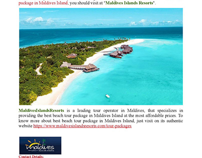 Beach Tour Package in Maldives Island