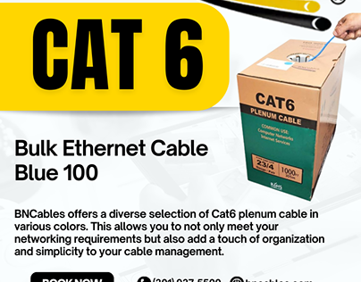 Cat6 Bulk Ethernet Cable Blue 100