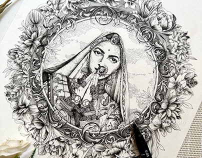 Indian Queen in a aesthetic frame