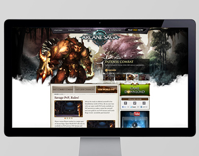 Arcane Saga Online Game Website Design