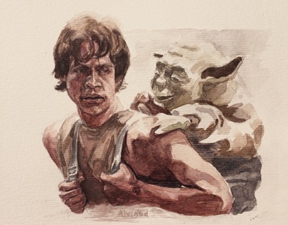 Star Wars Luke Skywalker Watercolor Painting