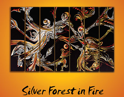 Silver forest in fire