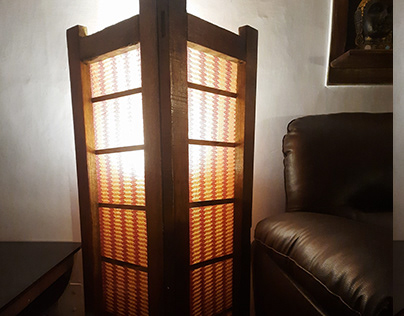 Wooden frame lamp