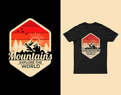 Eye Catching Mountains T-shirt Design