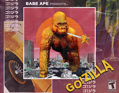 Cover Artwork for Rapper Babe Ape's Mixtape 'Go! Zilla'