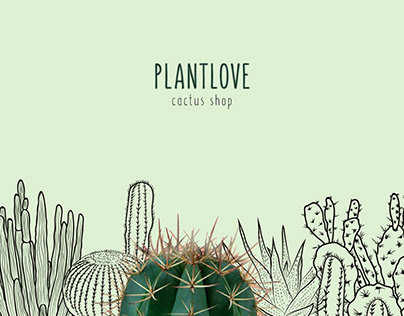 Logo and catalog for a cactus shop "Plantlove"
