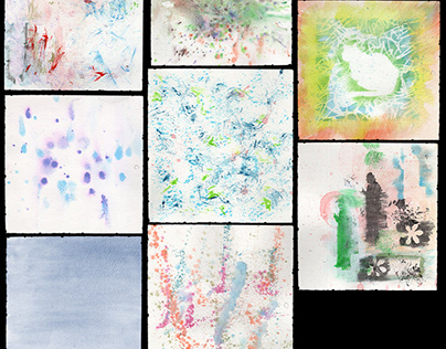 40+ Mixed Media Textures (Ink and Watercolor)