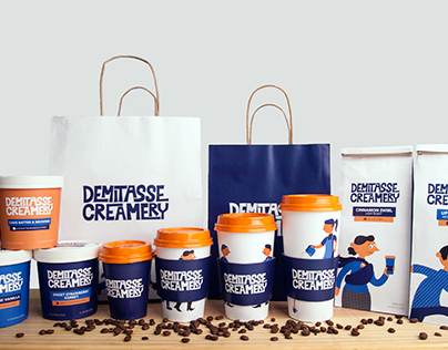 "Demitasse Creamery" Branding + Packaging