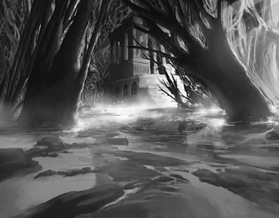 mysteries woods concept sketch